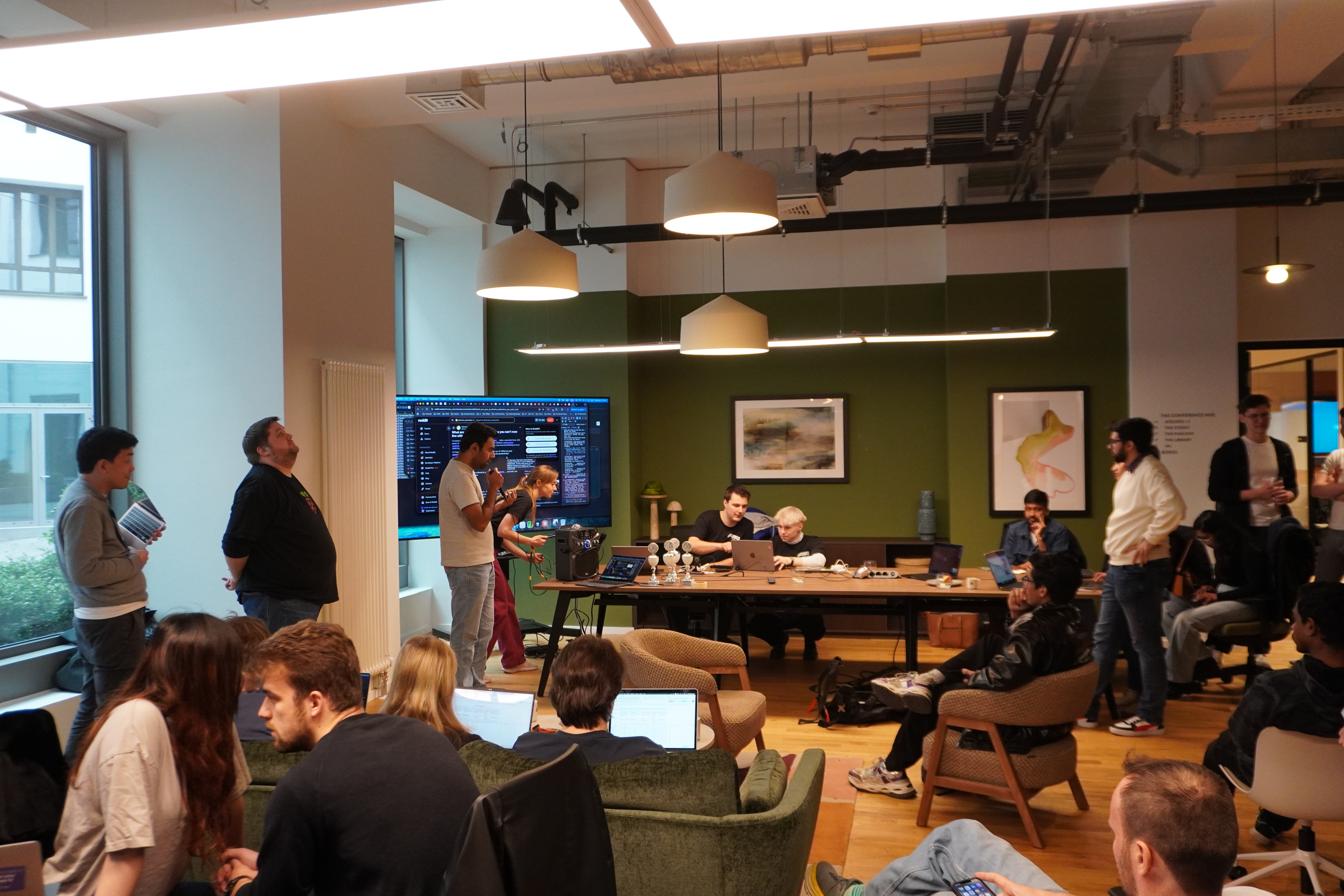 Participants at the AI Mini Hackathon Berlin in the Needle venue